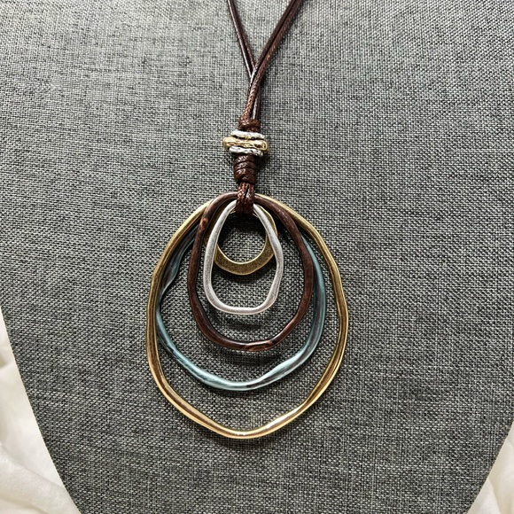 Fashion Jewelry BoHo Style Geometric Circles Plated in Gold, Silver, Blue & Brn. - Picture 8 of 11